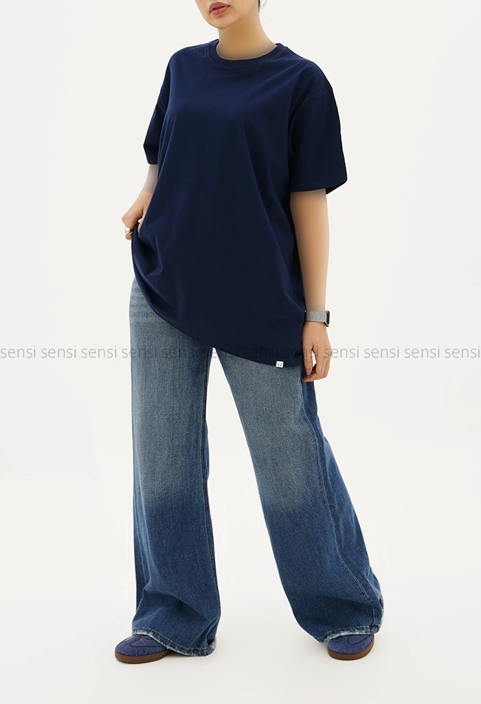 تیشرت لانگ پنبه رنگی کد1005339